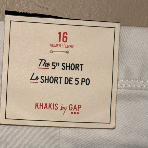 2/$30 Khakis by GAP White 5” Shorts Classic Cotton Style Size 16 - Picture 5 of 7